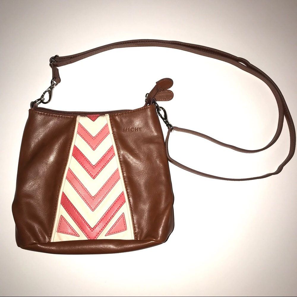 🌞Miche Chevron Pink Crossbody Bag